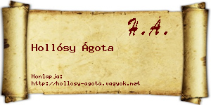 Hollósy Ágota névjegykártya